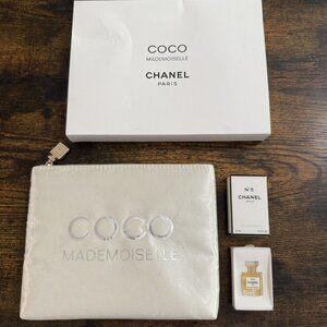 Chanel Coco Mademoiselle Make Up Bag/Clutch - White